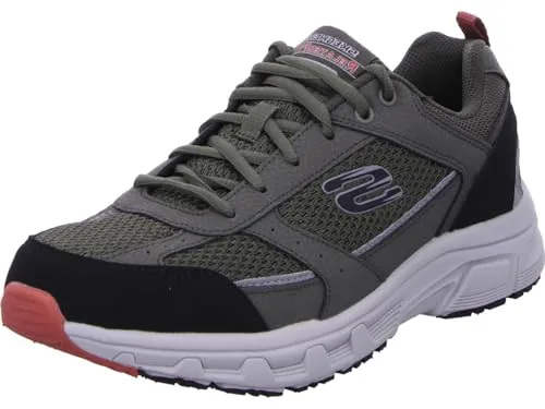Skechers Herren Schnürschuhe Oak Canyon 39362D3531383938 Grün 48 1/2 EU - Sneaker mit Relaxed Fit Design, gepolsterter Memory Foam Einlegesohle und atmungsaktivem Obermaterial für optimalen Komfort bei Outdoor-Aktivitäten.