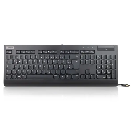 Lenovo Smartcard Wired Keyboard II USB Tastatur - Deutsche QWERTZ-Tastatur mit SmartCard Lesegerät, ideal für sicheres Arbeiten und Plug & Play Konnektivität.