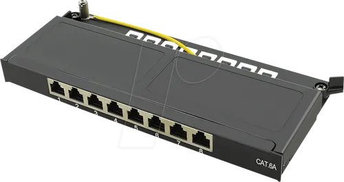 LOGILINK NP0064B - Mini-Patchpanel, 8-Port, Cat.6a, 0,5 HE