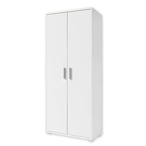 OFFICE LINE Aktenschrank in Weiß - Hoher Büroschrank mit 2 Türen - Modernes Büromöbel Komplettset - 79 x 186 x 35 cm (B/H/T)