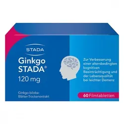 Ginkgo Biloba STADA 120MG - Gedächtnis- und Konzentrationshilfe - Arzneimittel zur Verbesserung der kognitiven Funktion bei altersbedingten Beeinträchtigungen. Ideal zur Unterstützung von Gedächtnis und Konzentration.