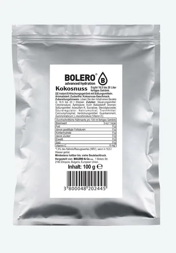 Bolero Drinks zuckerfreies Getränkepulver 100g Beutel Kokos 56,20EUR/kg
