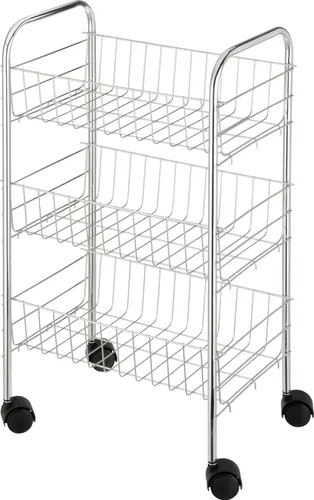 Praktischer Rollwagen mit Metallkörbchen - Vielseitiger Rollwagen für Haushalt und Kleinmöbel, ideal zur Aufbewahrung und Organisation mit robusten Metallkörbchen.