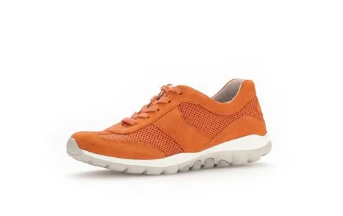 Gabor Damen Low-Top Sneaker - Modische Freizeitschuhe in Mandarine - Damen-Sneaker aus Textil mit flacher Sohle, ideal für stilvolle Freizeitlooks und optimalen Tragekomfort.
