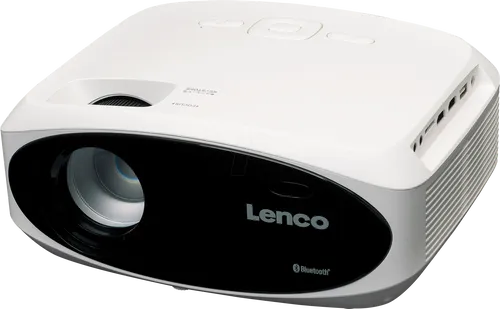 Lenco Projektoren LPJ-900WH - Full HD Beamer mit Bluetooth - Beamer mit 1920 x 1080 Pixeln und 250 ANSI-Lumen. Kompakte Bauweise, viele Anschlussmöglichkeiten und Bluetooth für externen Sound.