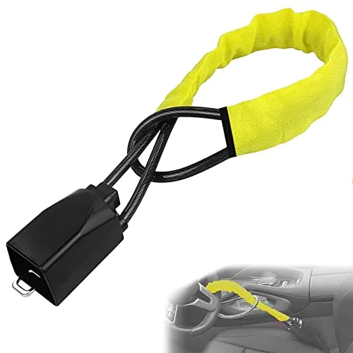 Lenkradschloss für Auto: Universelle Lenkradsperre mit 3 Schlüsseln - Wegfahrsperren mit doppelter Diebstahlsicherung, schützend durch Stahlgeflecht und kratzfestem Material, einfach in der Handhabung und geeignet für die meisten Fahrzeuge.