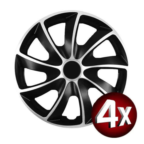 4x Radkappen 14 Zoll BiColor Silver Black