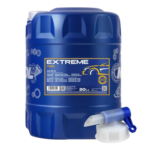 Liter MANNOL Extreme 5W-40 API SN/CF Öl Motoröl MN7915-20 inkl. Auslaufhahn 20