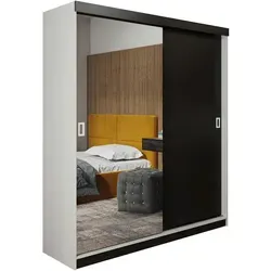 Kier Furniture Schiebetürenschrank in Weiß und Schwarz