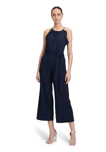Vera Mont Damen Jumpsuit mit Volant Night Sky, 44 - Latzhosen für Damen, figurumspielender Schnitt mit elegantem Bindeband für einen femininen Look, perfekt für besondere Anlässe.
