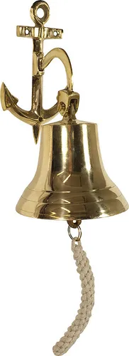 Schiffsglocke Anker Messing Nostalgie Glocke Maritim 14cm