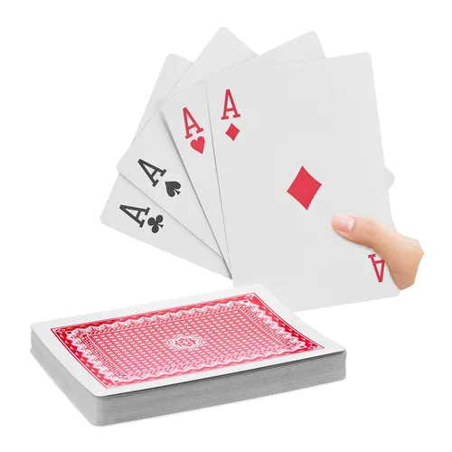 Wasserfeste Jumbo Pokerkarten aus Kunststoff - Poker & klassische Kartensets - Ideal für Spiele im Freien, da die wasserfesten Kunststoffkarten langlebig und leicht zu reinigen sind.