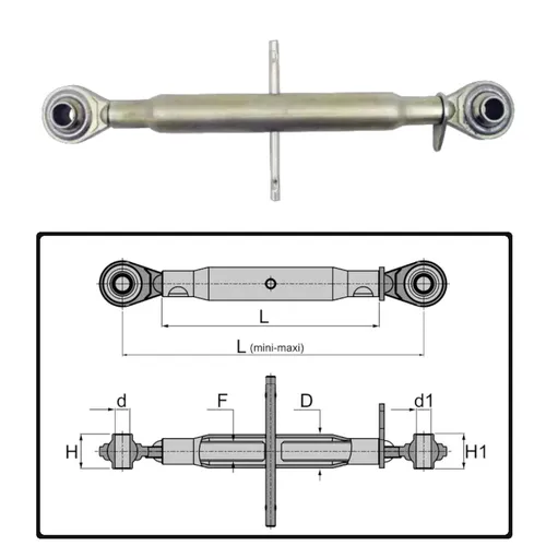 Oberlenker Gewindeoberlenker Kat 2 Hülse L460 M30x3 L Min-Max 580-810 Traktor