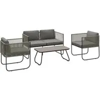 Gartenmöbel Set aus Polyrattan - Lounge-Set mit Sofa, Sessel und Tisch - Loungemöbel & Sitzgruppen – Stilvolles und robustes Design aus PE-Rattan, ideal für entspannte Stunden im Garten oder auf der Terrasse.