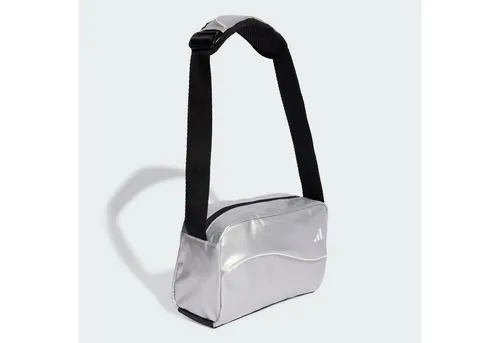 adidas Women Glow Mini Umhängetasche 28 cm - silver metallic/white - Handtaschen für stilbewusste Frauen mit glänzendem Ripstop-Material, geräumigem Hauptfach und verstellbarem Schultergurt – ideal für Alltag und Gym.