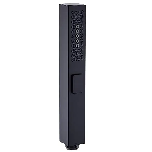 Handbrause Bigemai 3 Modi Wassersparender Duschkopf Hochdruck Viereck Duschbrause für Bad, Chrom (Schwarz)