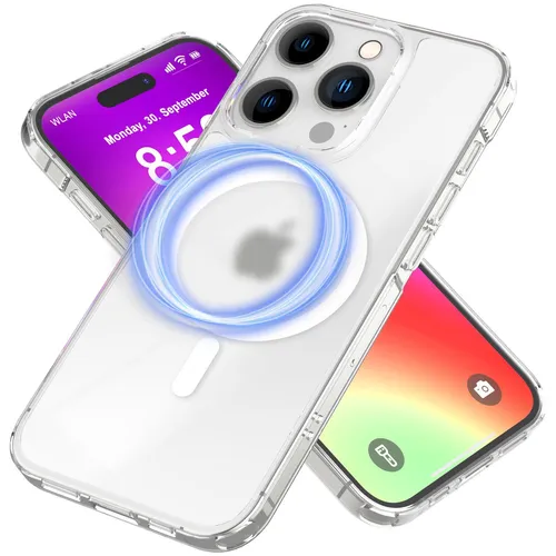 MagPower Magnet Hülle für iPhone 16 Pro, Halb Klar Anti Fingerprint Handyhülle