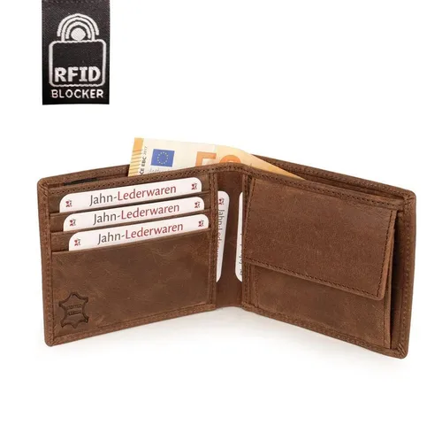 Hamosons Geldbörse RFID Herren-Geldbörse / Portemonnaie, Leder, Braun, Hamosons 108