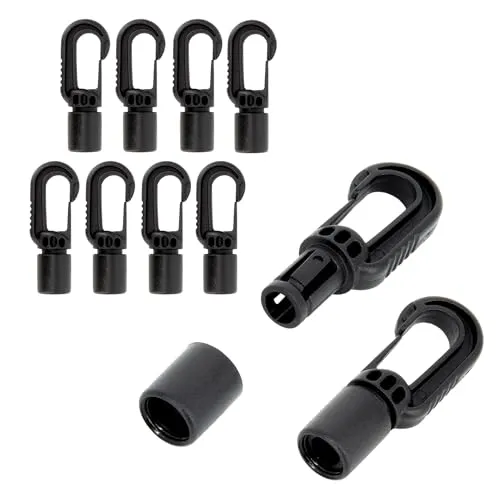 Dreamprint 10x Kunststoffhaken Karabinerhaken Plastikhaken Seilhaken für 8mm Expanderseile Gummiseil Planenseil Garten Zelt Planen