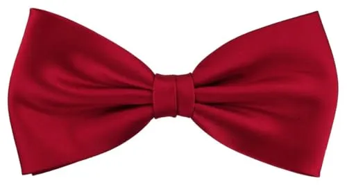 TigerTie Herren Satin Seidenfliege in rot einfarbig Uni – Fliege aus 100% Seide, ideal für Hochzeit, Party, Business, Abendgarderobe und festliche Anlässe