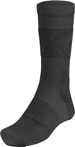 ACE Schakal Socken - 1 Paar taktische Strümpfe mit Merino-Wolle & Antiblasen-Polster - Wandern & Trekking - Schwarz - 44.5-46