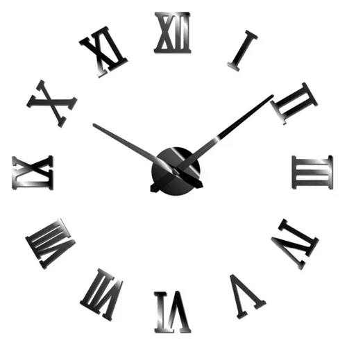 Miraval DIY Wanduhr Schwarz mit römischen Zahlen, leise 119 mm