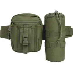 Brandit Waistbeltbag Allround Olive Gr. OS - Gürteltaschen für Outdoor-Aktivitäten, aus robustem 600DEN Polyester mit integriertem Organizer und abnehmbarem Flaschenhalter – ideal für Beruf, Freizeit und Sport.