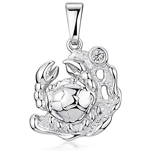 MATERIA Sternzeichen Kette Krebs Silber 925 mit Zirkonia Stein rhodiniert inkl. Schmuck-Etui KA-469
