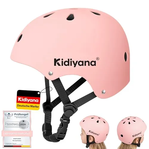 Kidiyana Kinderhelm S (2–6 Jahre, 48–54 cm) – Leichter, sicherer Fahrradhelm in Rosa