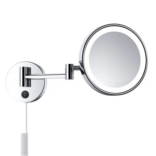 DEUSENFELD WLED500 - LED Kosmetikspiegel mit 5-facher Vergrößerung - Kosmetikspiegel Ø20cm mit Tageslicht-LEDs für perfektes Make-up und Rasur. Energieeffizient und langlebig mit bis zu 60.000 Stunden Lebensdauer. Ideal für Ihr Bad!