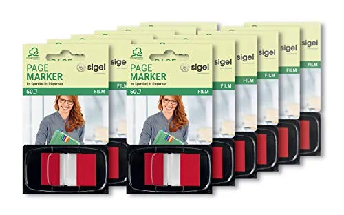 SIGEL HN491/12 Haftmarker im Spender, rot