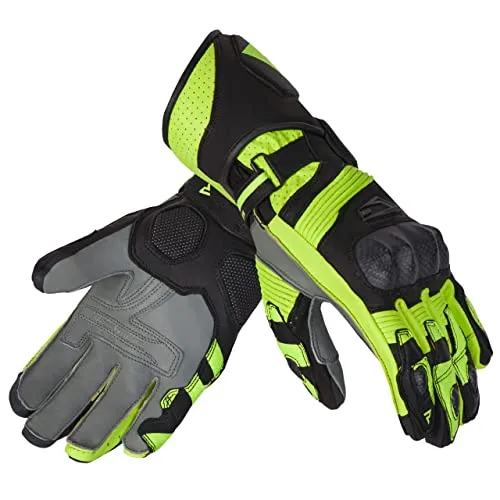 Rebelhorn Fighter Motorrad Handschuhe, Schwarz-Gelb, Größe XS