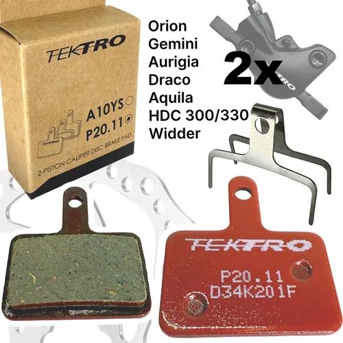 2x Tektro P20.11 Resin Fahrrad Scheibenbremsbeläge 2 Kolben Rot (2 Paar)