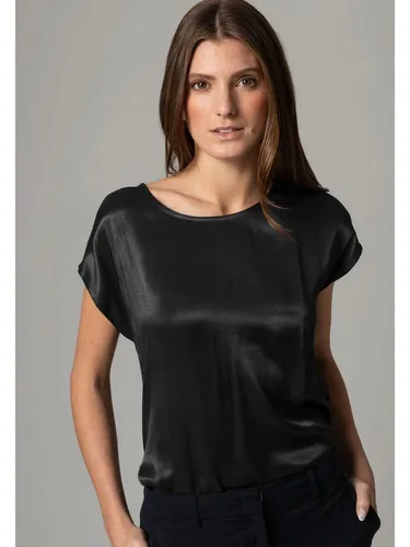 MORE&MORE T-Shirt Plain Schwarz - Unifarbenes T-Shirt aus 96% Viskose, ideal für jeden Anlass. Pflegeleicht und mit normaler Passform, perfekt für einen lässigen Look.