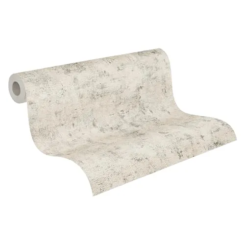 A.S. Création Bast-Vliestapete – Weiß, Gold, Beige – 10,05 x 0,53 m