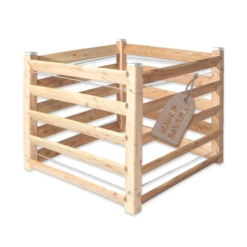 Moderner Komposter Single ca. 100x100 cm Höhe 80 cm aus Lärchenholz Massivholz Steckkomposter Kompostsilo Holzkomposter Stecksystem