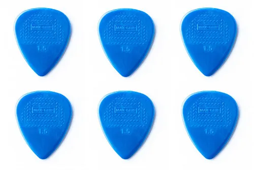 JIM DUNLOP Plektrum Max Grip 1,50mm - 12 Stück, flexibles Design und hohe Robustheit für besten Grip beim Spielen