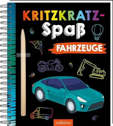 Kritzkratz-Spaß Fahrzeuge: Kreativer Kratzelspaß mit Malideen und Holzstift für Kinder ab 5 Jahren
