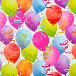 Geschenkpapier Ballons 70cm x 2m Rolle Bunt - Bunt