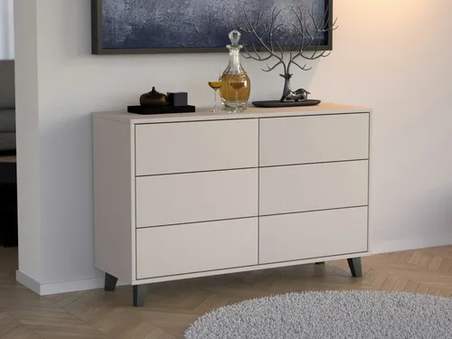 Beautysofa Kommode HOME 6S - 6 Schubladen, 120 cm Breite - Moderne Kommode mit 6 geräumigen Schubladen, ideal für viel Stauraum. Erhältlich in verschiedenen Farben, passt perfekt in jedes Zuhause und ergänzt jeden Einrichtungsstil.