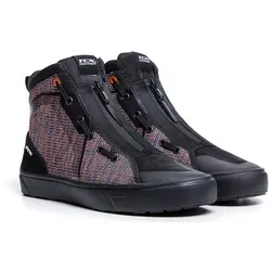 TCX Ikasu Air Motorradschuhe - Schwarz/Orange/Blau - 45 EU - Motorradstiefel mit D3O® Knöchelschutz und ZPLATE® Technologie für optimale Flexibilität und Sicherheit. Atmungsaktives Obermaterial und Groundtrax® Sohle für besten Grip und Komfort beim Fahren und Gehen.