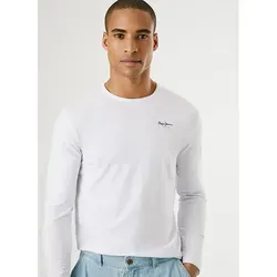 Pepe Jeans Langarmshirt - Vielseitig und Trendig - Rundhalsshirt mit Logodruck, aus geschmeidigem Jerseystoff, ideal für stylische Freizeitlooks und bequeme Kombinationen.