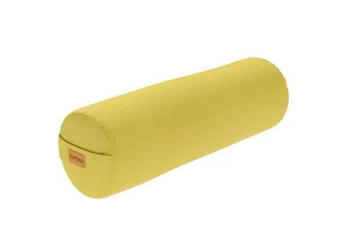 GORILLA SPORTS Yoga Bolster Yogakissen Ø20cm, aus 100% Baumwolle, mit Dinkelfüllung, Yogarolle, Waschbarer, mit Tragegriff, Yogakissen, für Restorative Yoga, Pilates