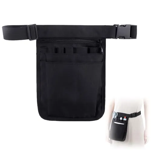 Krankenschwester Taschen,Kellnertasche Tasche Krankenschwester Gürteltasche Arbeit Hüfttasche Damen,Schwarz Kellnertasche mit Gürtel Gürteltasche Damen,Krankenschwester Tasche Hip Bag