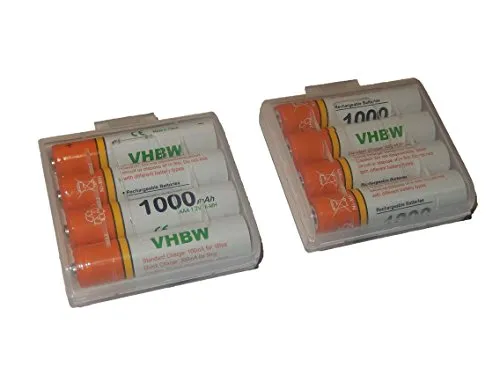 vhbw 8X AAA Micro Akku kompatibel mit Siemens Gigaset E310, E310H, E550, E550H, E630, E630A Go, E630HX schnurlos Festnetz Telefon (1000 mAh, 1,2 V, NiMH)