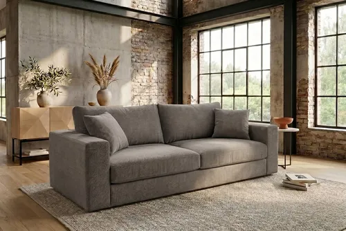 KAWOLA Sofa AMINA 3-Sitzer taupe von KAWOLA