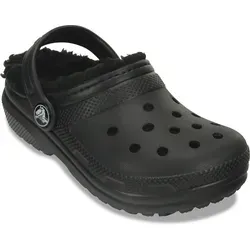 Crocs Kid's Classic Lined Clog - Robuste Hüttenschuhe für Kinder - Clogs & Pantoletten für Jungen, ideal für Freizeitaktivitäten, mit warmer Fütterung und in coolem Schwarz - perfekt für aktive Kids!