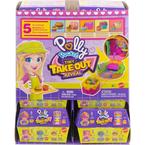 Polly Pocket Tiny Take Out Reveal-Sortiment - Puppen & Spielsets mit 6 Minipuppen und Schatullen, ideal für kreatives Spielen und Sammeln, geeignet für Kinder ab 4 Jahren.