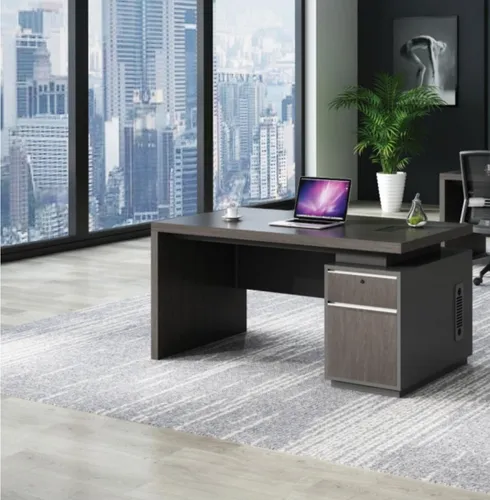 Moderner Schreibtisch mit Stauraum - Schreibtisch für Erwachsene mit verstecktem Stauraum und Schubladen. Maße: 140 x 60 x 75 cm, ideal für das Arbeitszimmer. Stilvolles Design in Schwarz, robust und praktisch für den täglichen Einsatz.