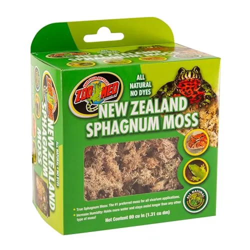 Zoo Med New Zealand Sphagnum Moss - Natürliches Terrariensubstrat für Landschildkröten und Reptilien, Sphagnum Moss, 1.3 L